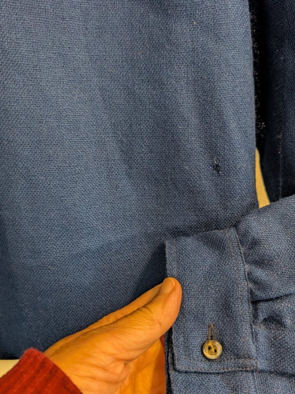 Vintage Donald Davies Irish blue wool shirtdress - Picture 7 of 12